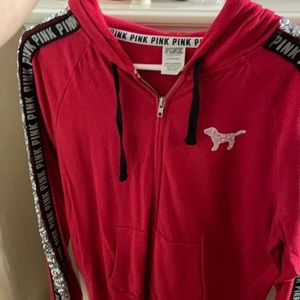 Pink zip up hoodie